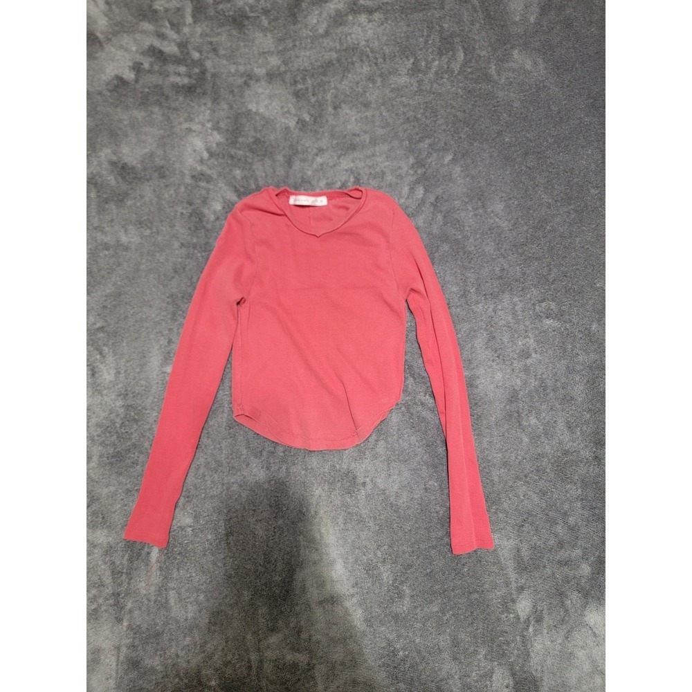 Altar'd State Crop Top XS Pink Long Sleeve Blouse Shirt Tee Women